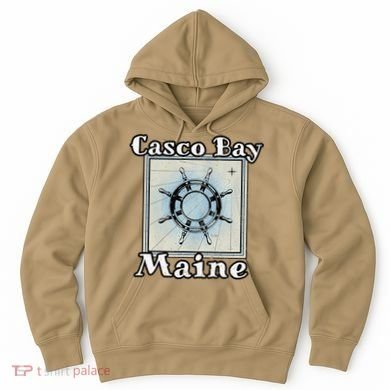 Casco Bay Maine Maritime Nautical History Ship Wheel Sailing Hoodie