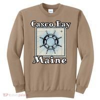 Casco Bay Maine Maritime Nautical History Ship Wheel Sailing Sweatshirt thumb 0