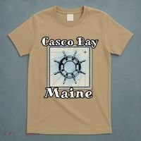 Casco Bay Maine Maritime Nautical History Ship Wheel Sailing T-Shirt thumb 5