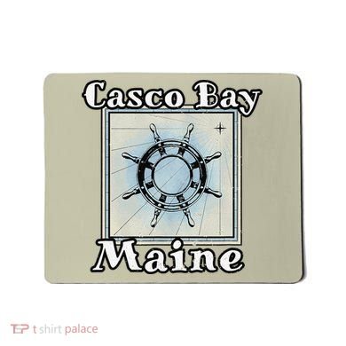 Casco Bay Maine Maritime Nautical History Ship Wheel Sailing Mousepad