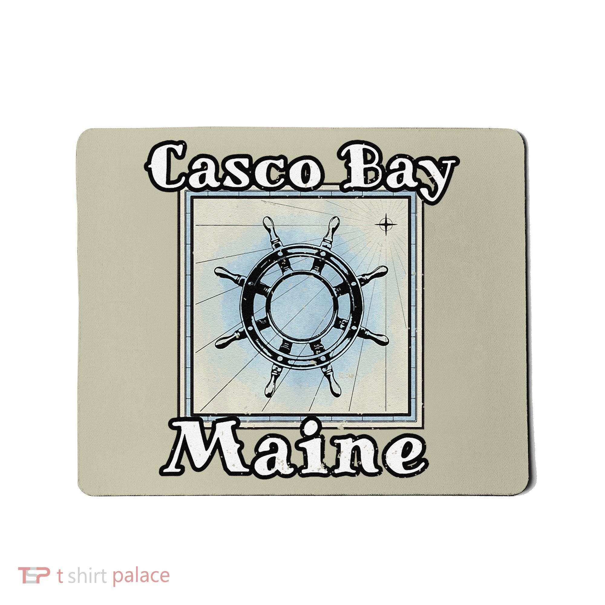 Casco Bay Maine Maritime Nautical History Ship Wheel Sailing Mousepad