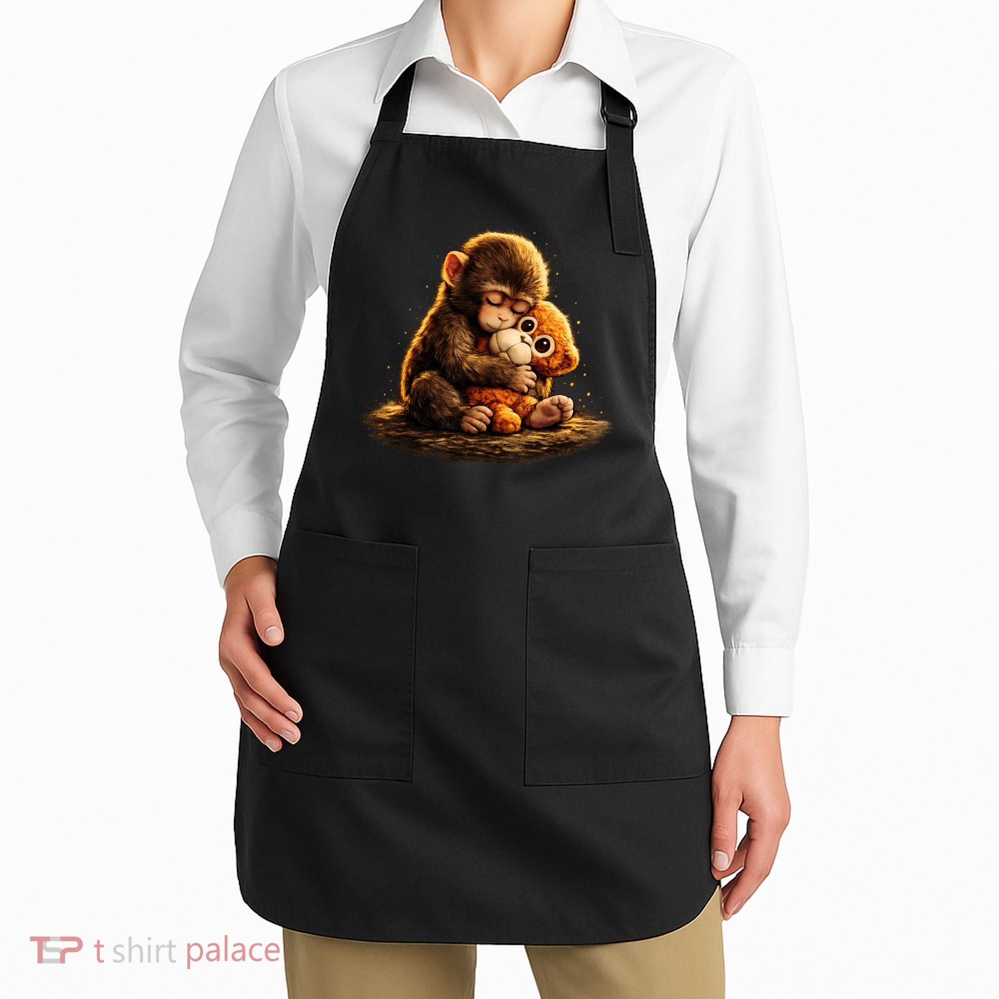 Cute Baby Monkey Punch Viral Zoo Japan Apron