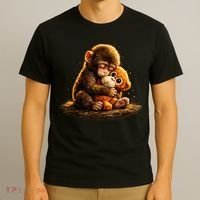 Cute Baby Monkey Punch Viral Zoo Japan T-Shirt thumb 3