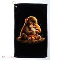 Cute Baby Monkey Punch Viral Zoo Japan Golf Towel thumb 0