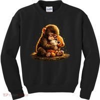 Cute Baby Monkey Punch Viral Zoo Japan Kids Sweatshirt thumb 0