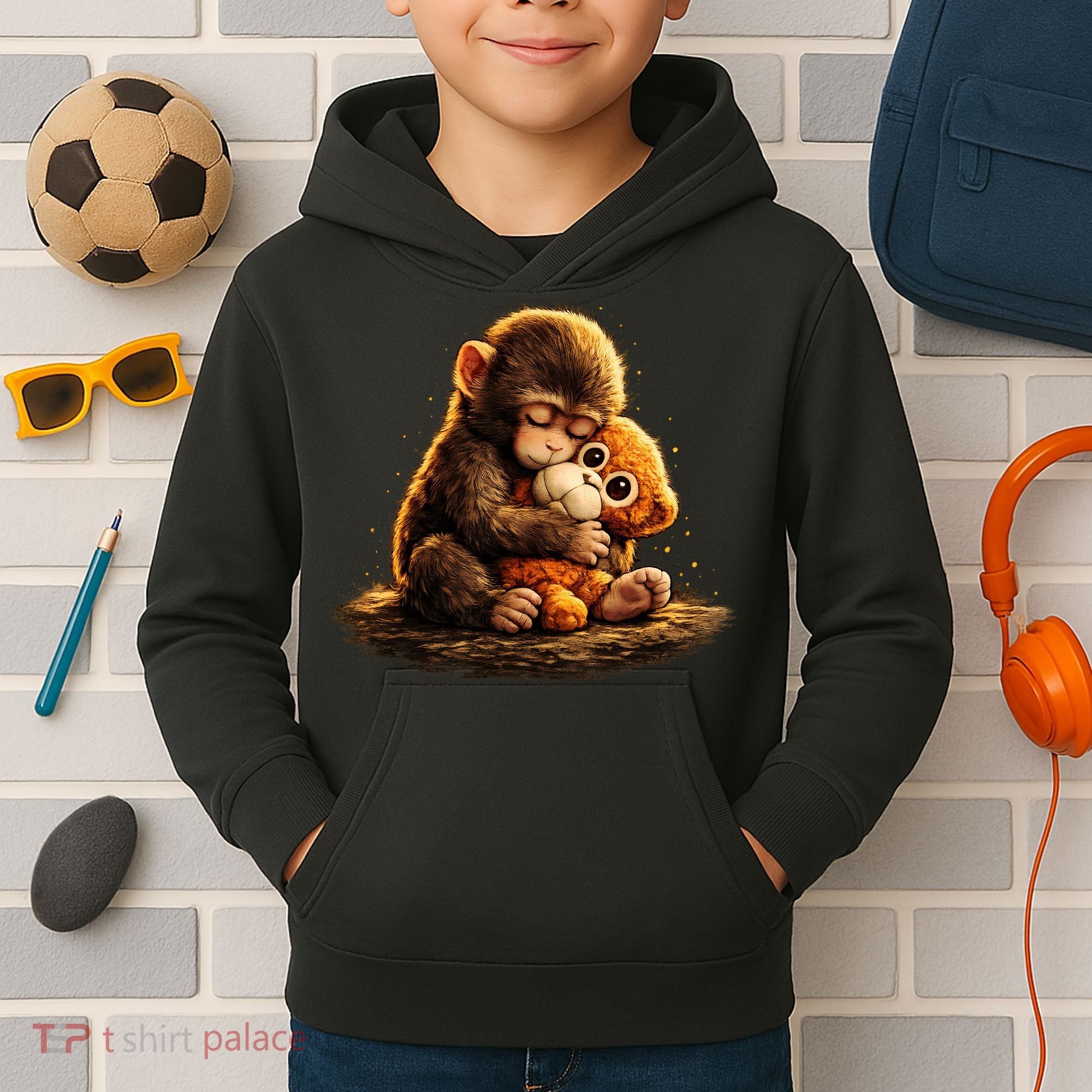 Cute Baby Monkey Punch Viral Zoo Japan Kids Hoodie