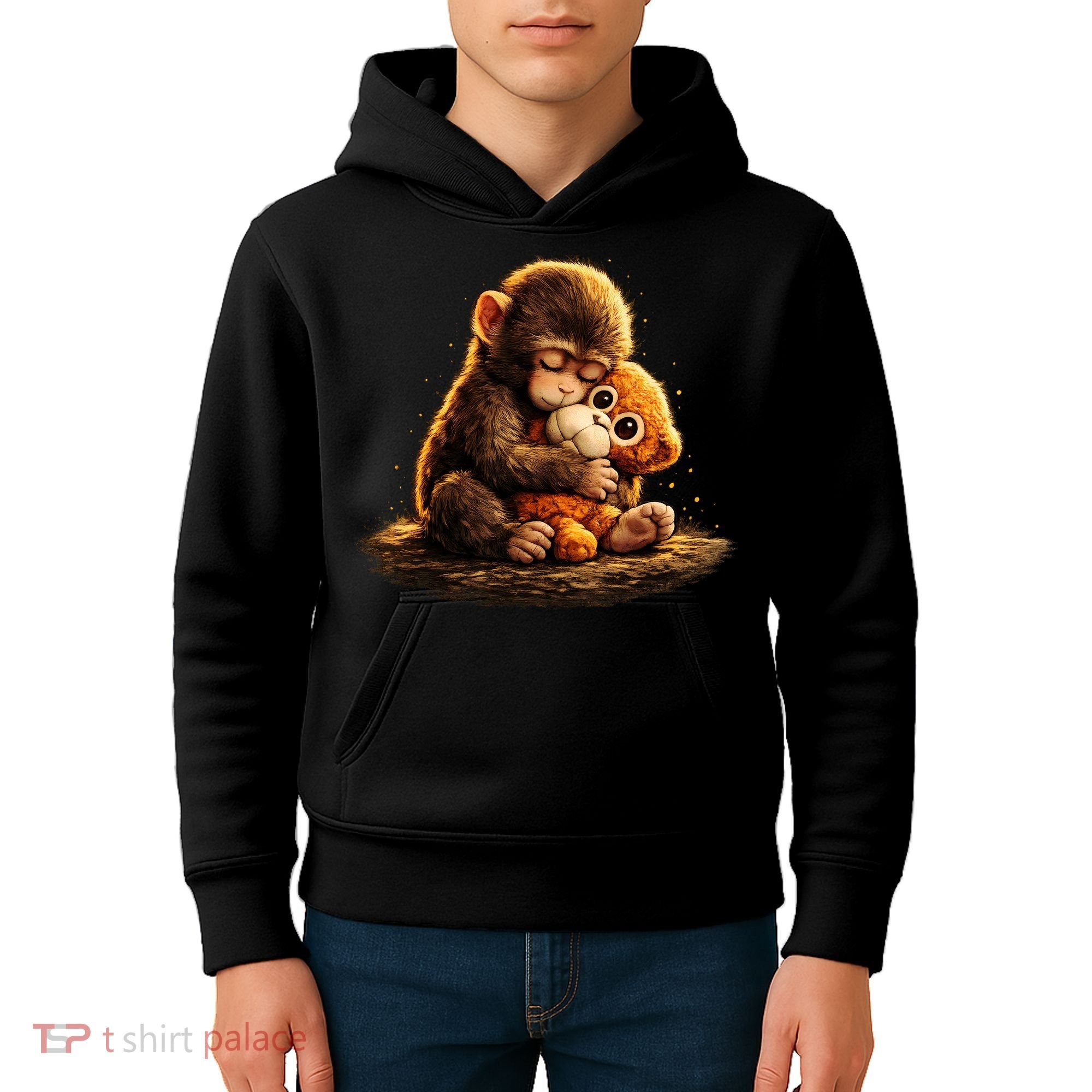 Cute Baby Monkey Punch Viral Zoo Japan Kids Hoodie