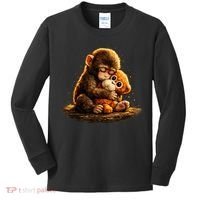 Cute Baby Monkey Punch Viral Zoo Japan Kids Long Sleeve Shirt thumb 0