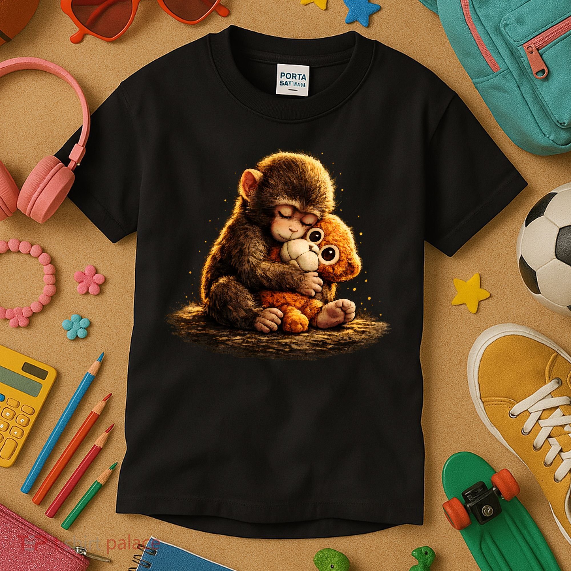Cute Baby Monkey Punch Viral Zoo Japan Kids T-Shirt