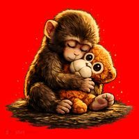 Cute Baby Monkey Punch Viral Zoo Japan Santa Hat thumb 1