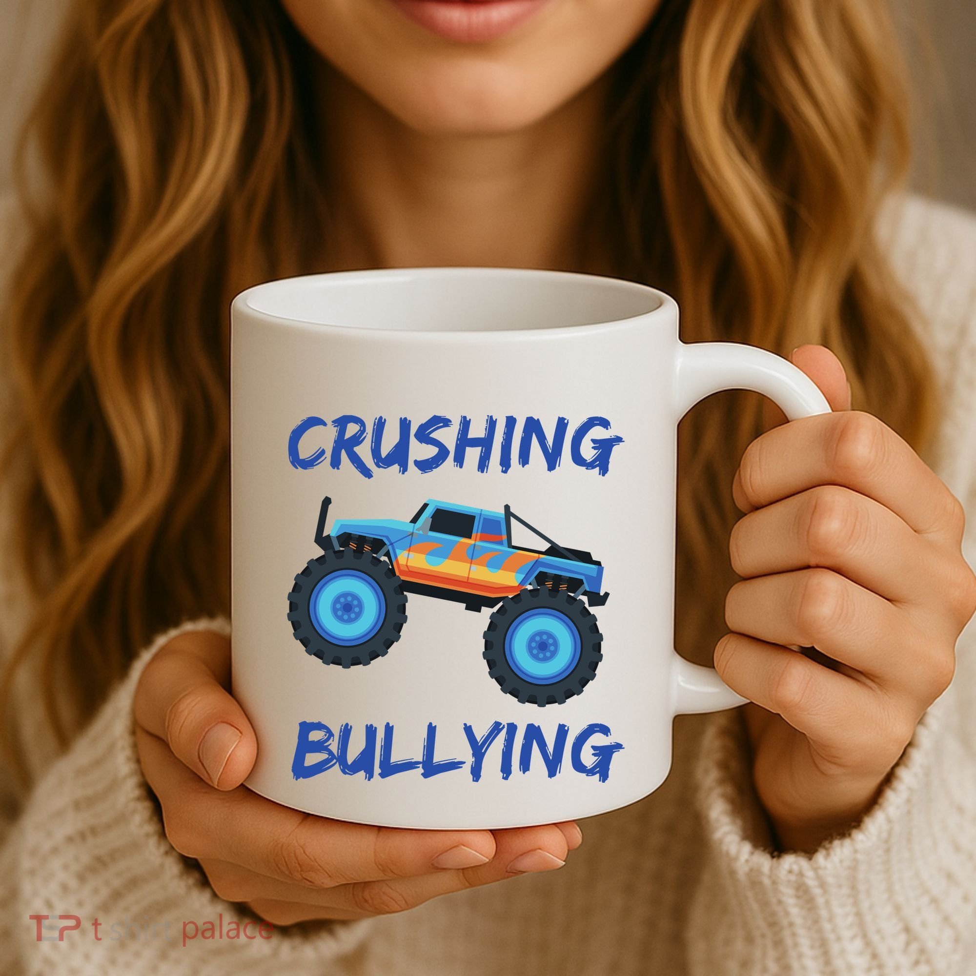 Crushing Bullying Monster Truck Anti Bully Coffee Mug