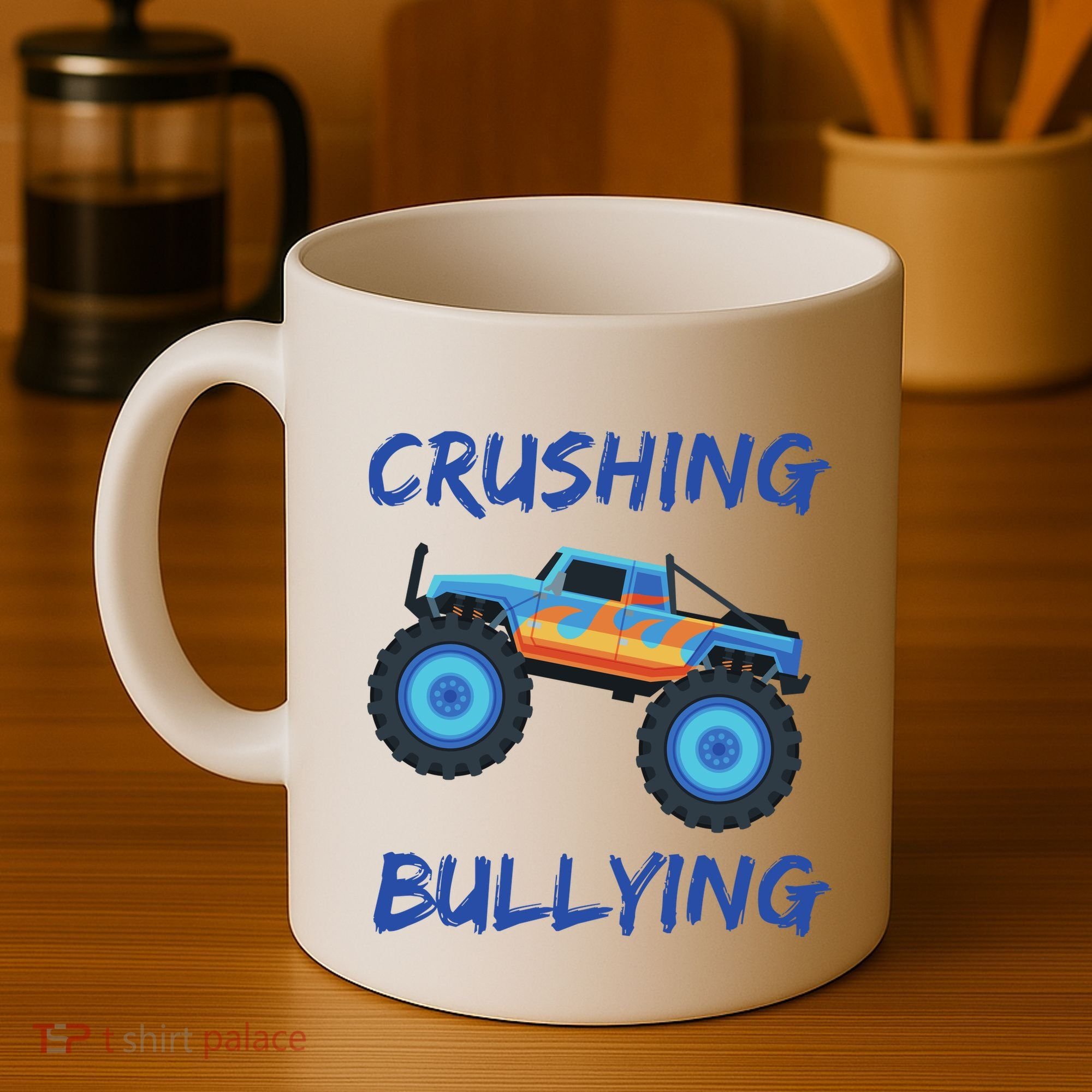 Crushing Bullying Monster Truck Anti Bully Coffee Mug