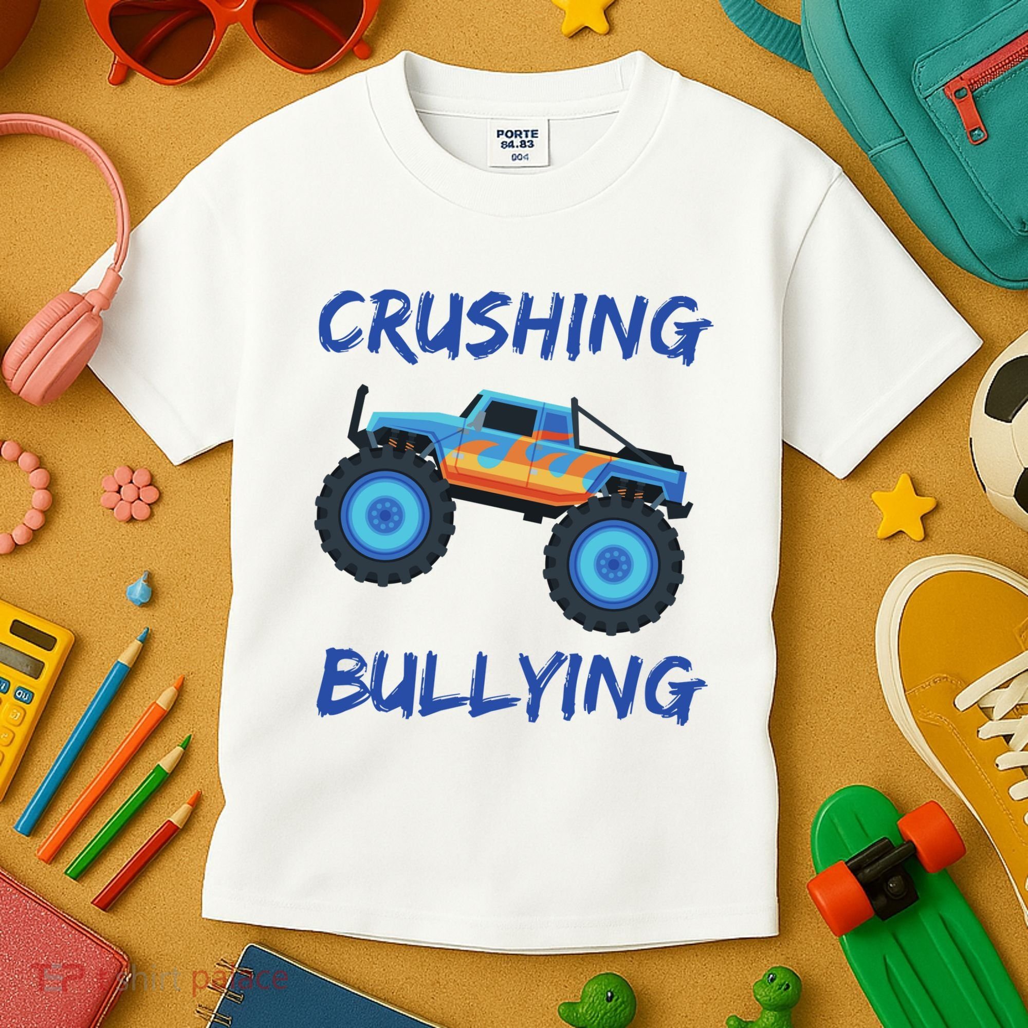 Crushing Bullying Monster Truck Anti Bully Kids T-Shirt