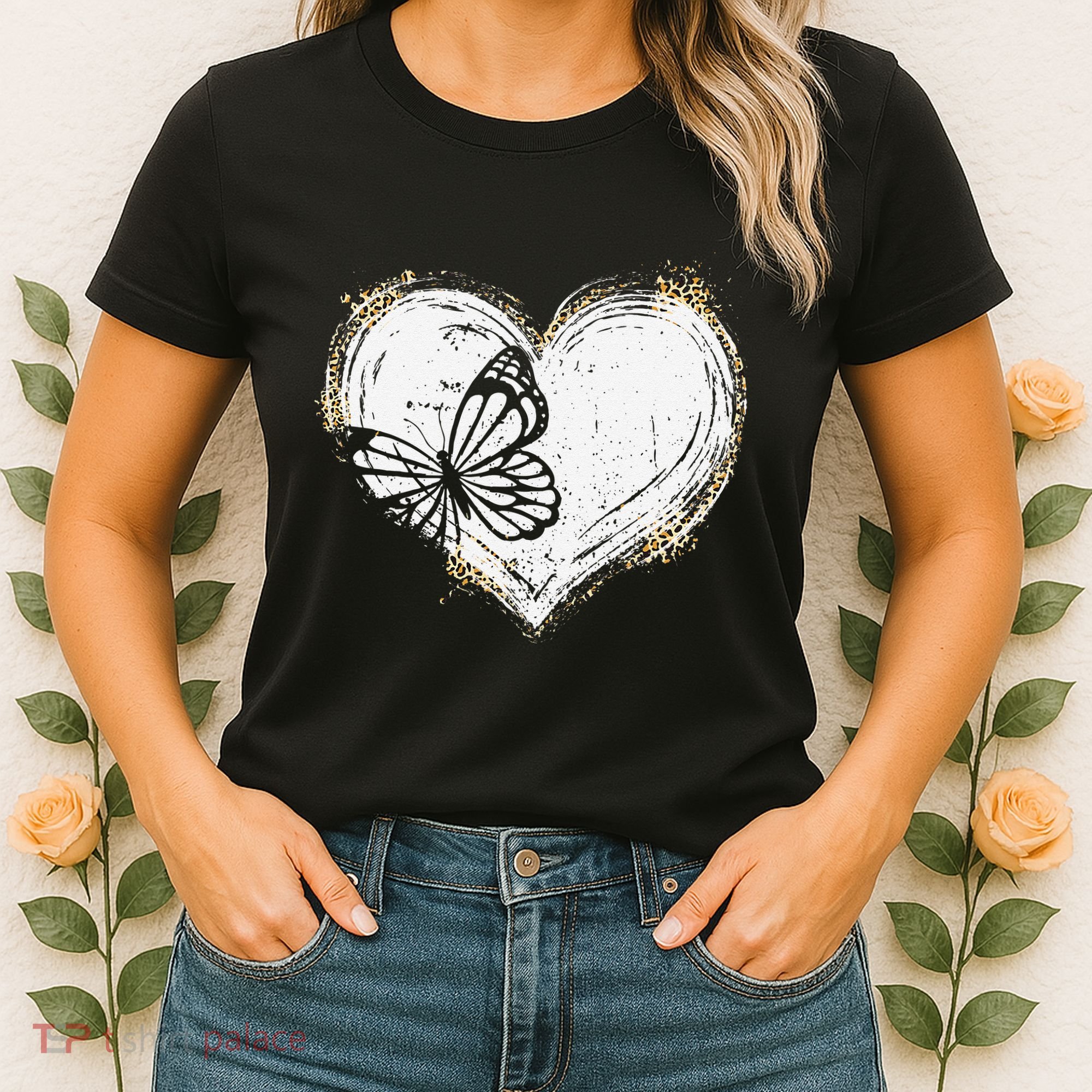 Cute Butterfly Monarchs Lovers Women Cutens Leopard Women's T-Shirt