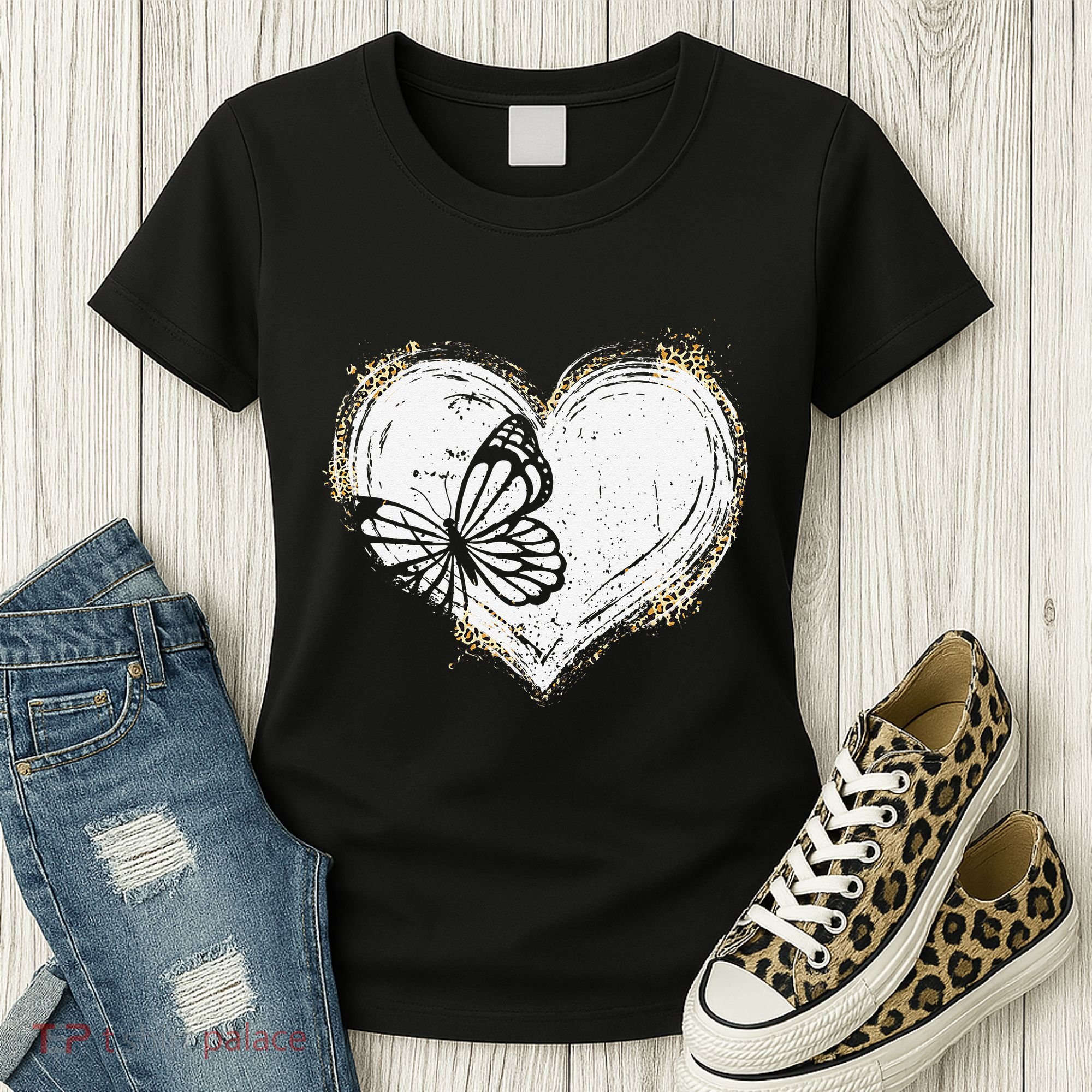 Cute Butterfly Monarchs Lovers Women Cutens Leopard Women's T-Shirt