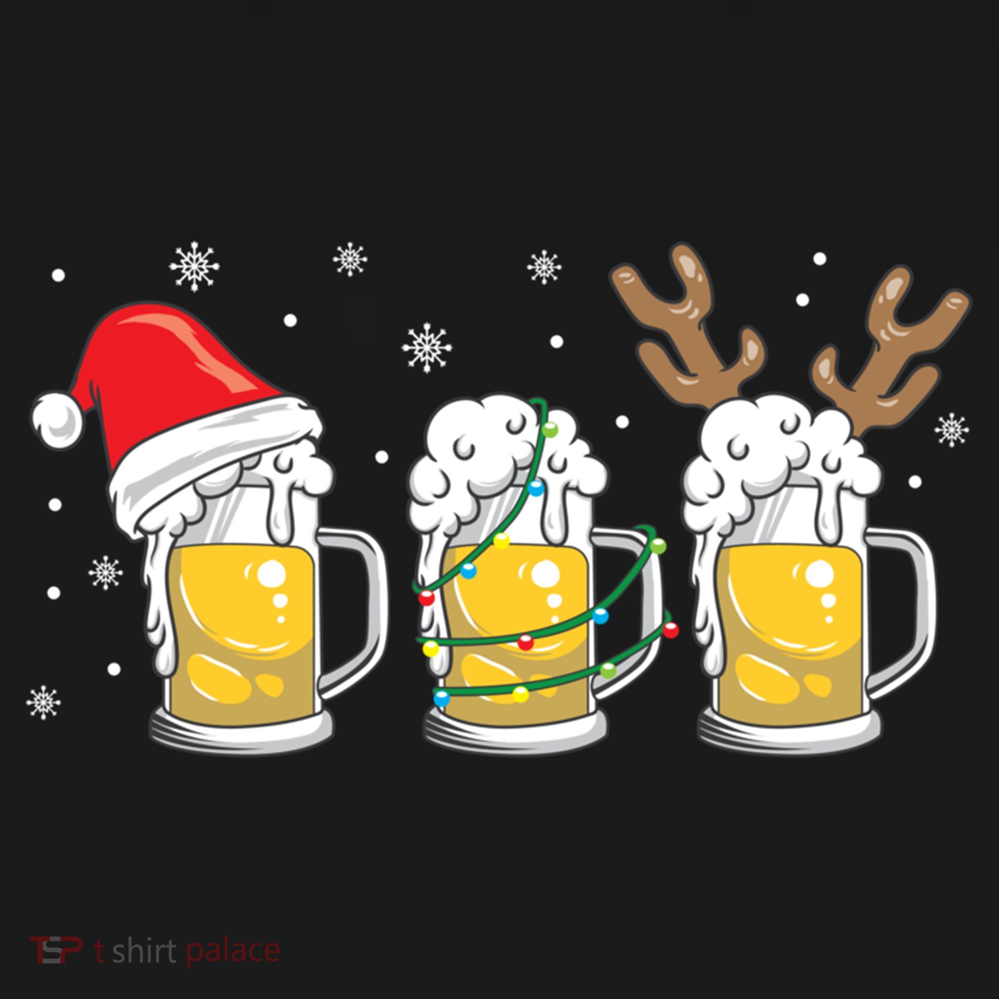 Christmas Beer Mugs Reinbeer Santa Hat Xmas Lights Costume Gift Women's Hoodie