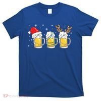 Christmas Beer Mugs Reinbeer Santa Hat Xmas Lights Costume Gift T-Shirt thumb 0