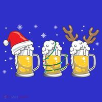 Christmas Beer Mugs Reinbeer Santa Hat Xmas Lights Costume Gift Women's Tank Top thumb 5