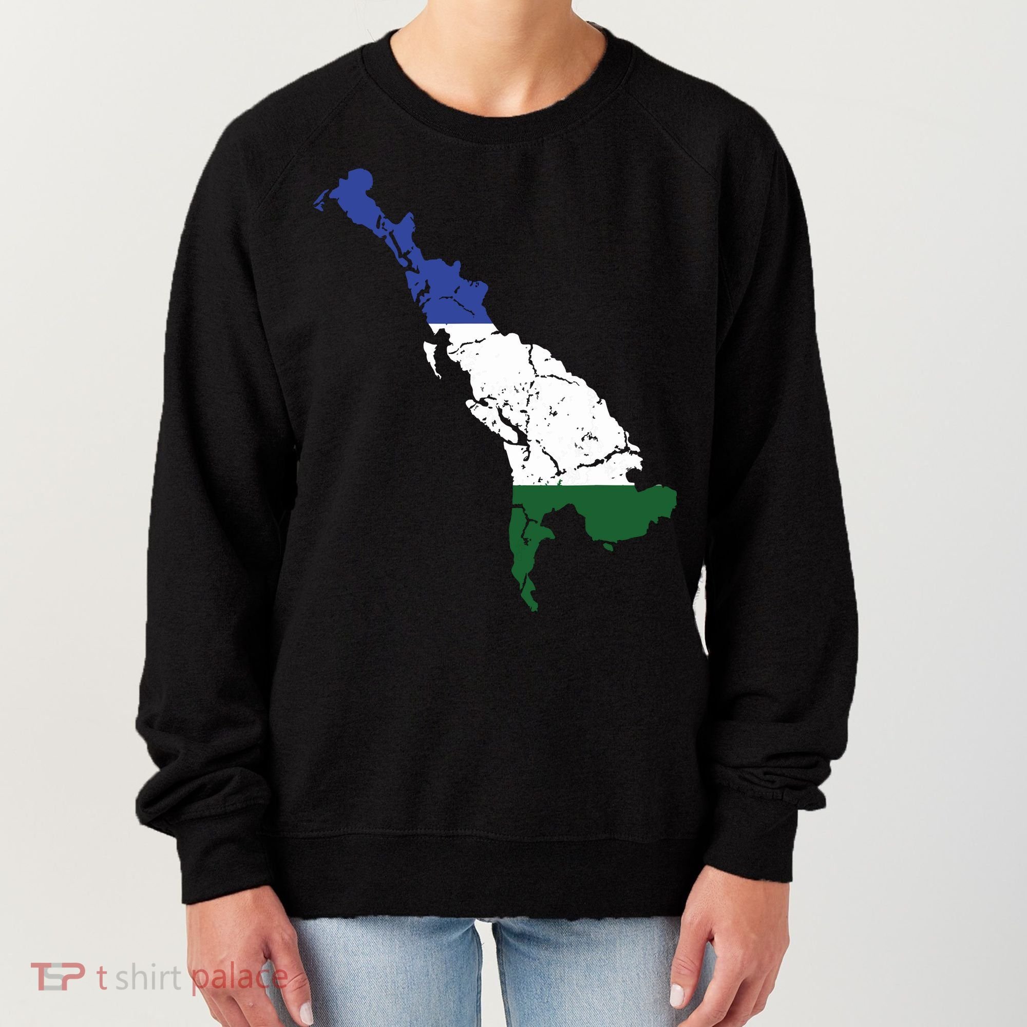 Cascadia Bioregion Map Flag Independence Distressed Women's Sweatshirt