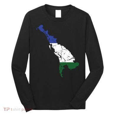Cascadia Bioregion Map Flag Independence Distressed Long Sleeve Shirt