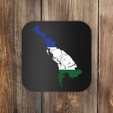 Cascadia Bioregion Map Flag Independence Distressed Coaster