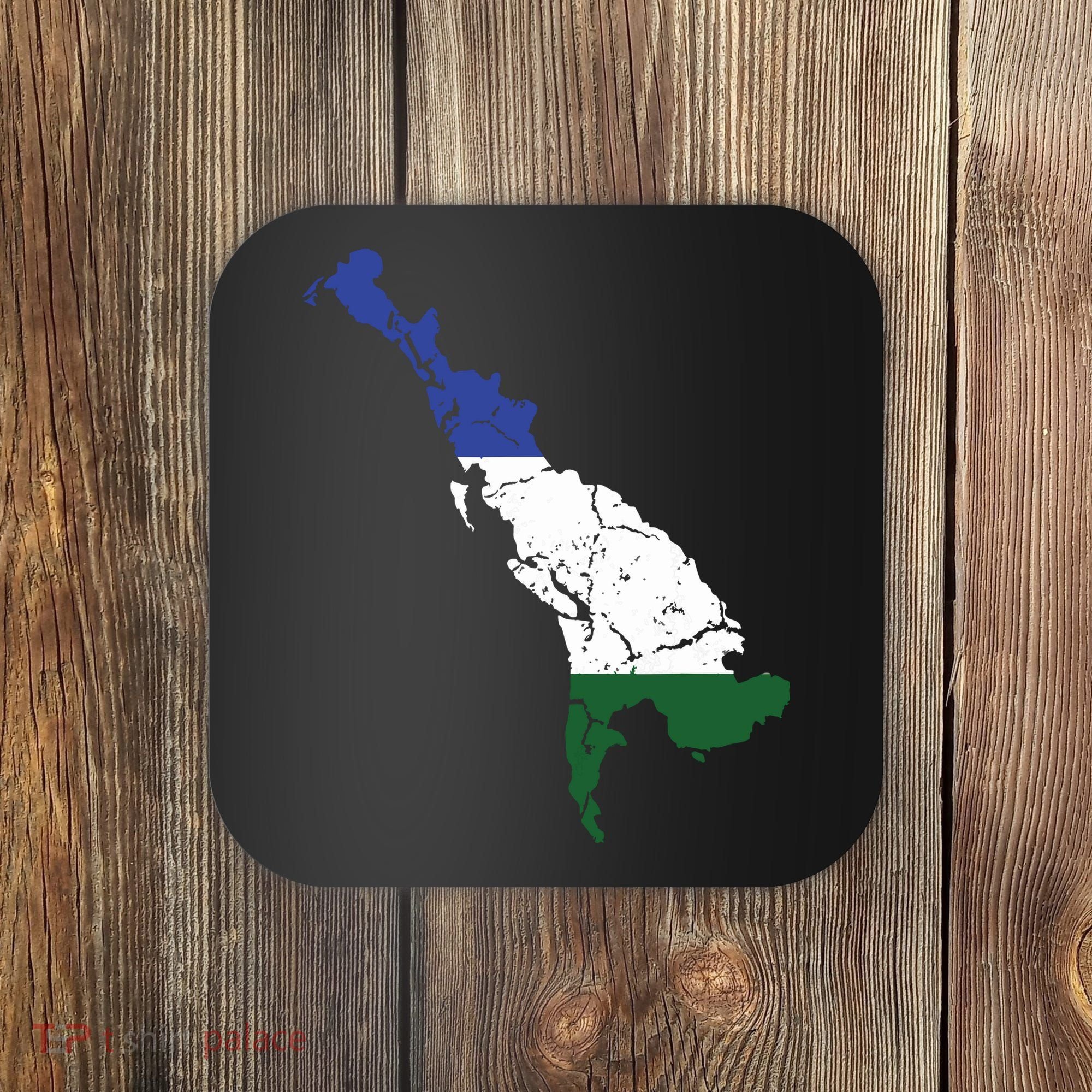 Cascadia Bioregion Map Flag Independence Distressed Coaster