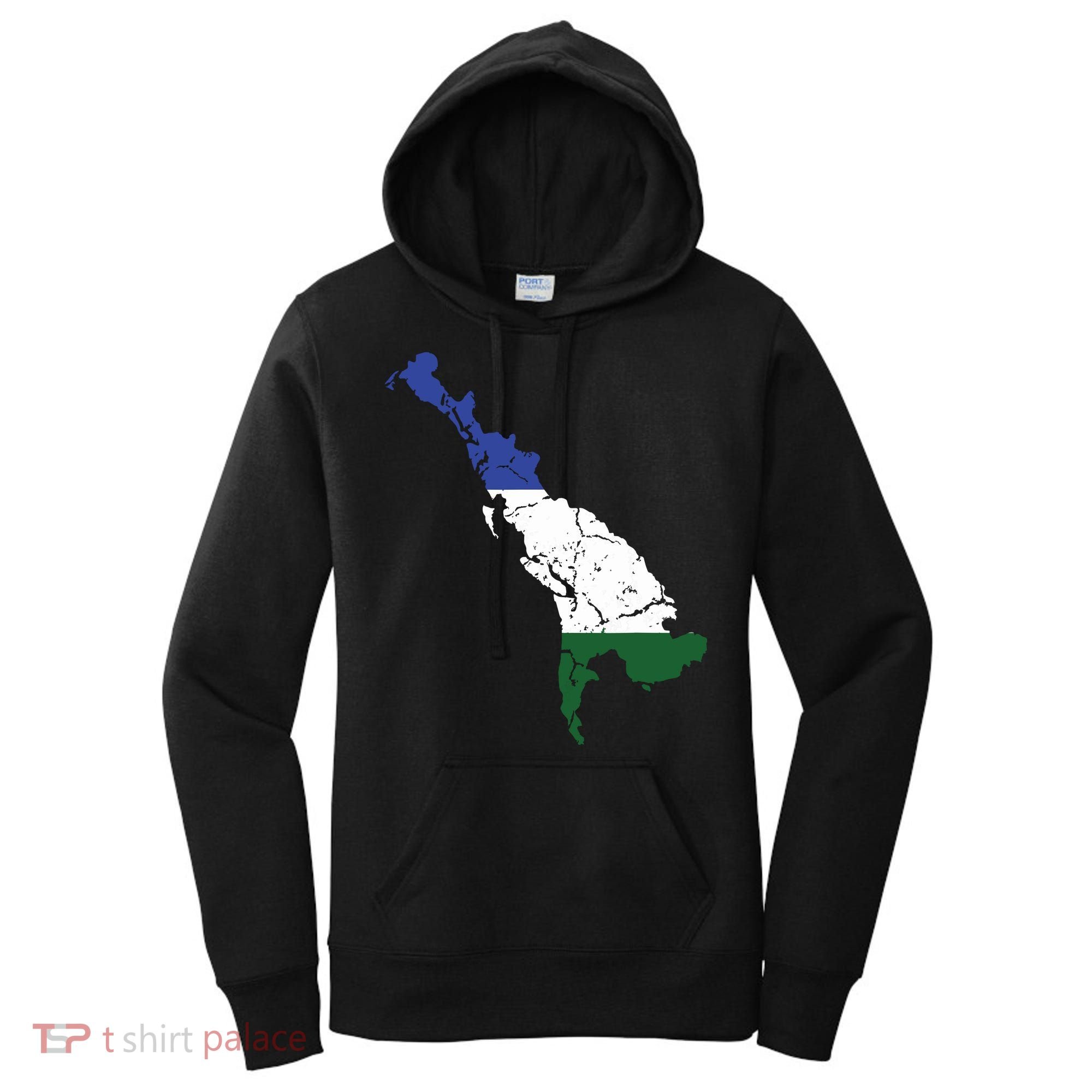 Cascadia Bioregion Map Flag Independence Distressed Women's Hoodie