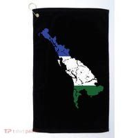 Cascadia Bioregion Map Flag Independence Distressed Golf Towel thumb 0