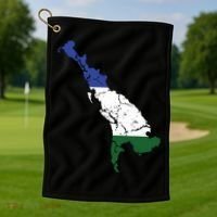Cascadia Bioregion Map Flag Independence Distressed Golf Towel thumb 1