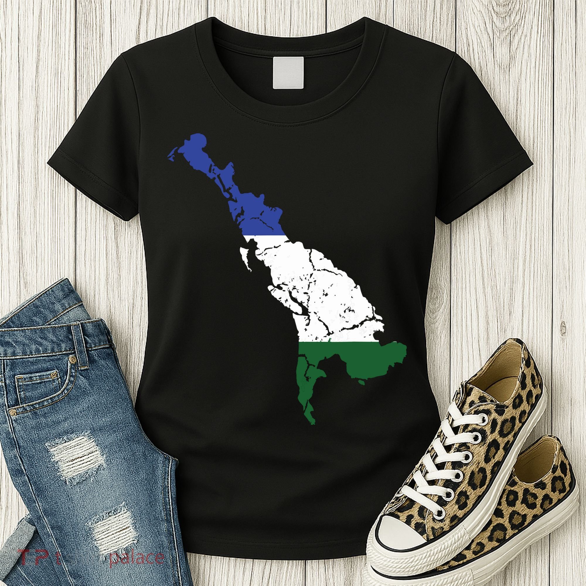 Cascadia Bioregion Map Flag Independence Distressed Women's T-Shirt