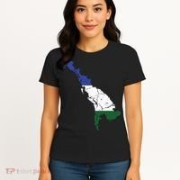 Cascadia Bioregion Map Flag Independence Distressed Women's T-Shirt thumb 4
