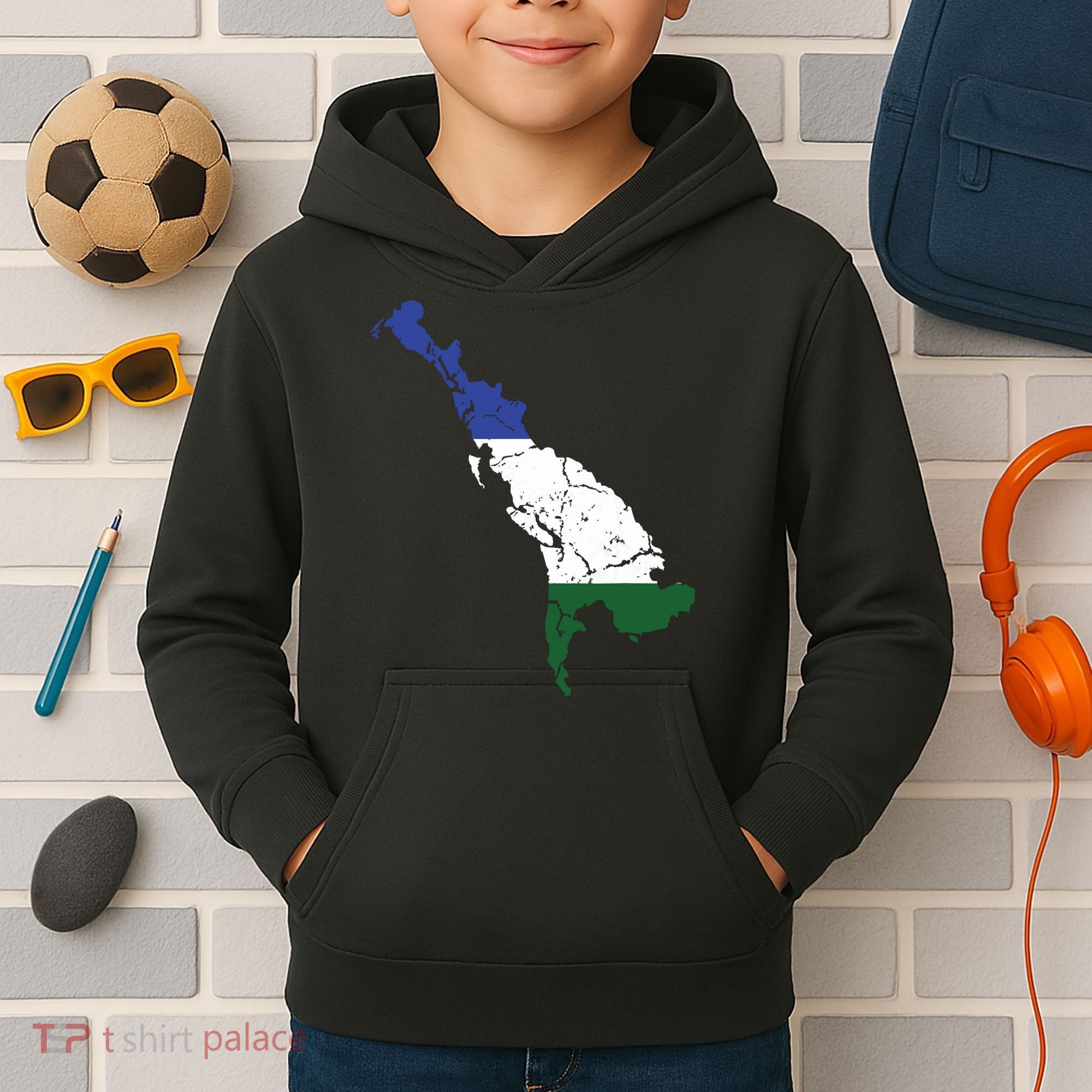 Cascadia Bioregion Map Flag Independence Distressed Kids Hoodie