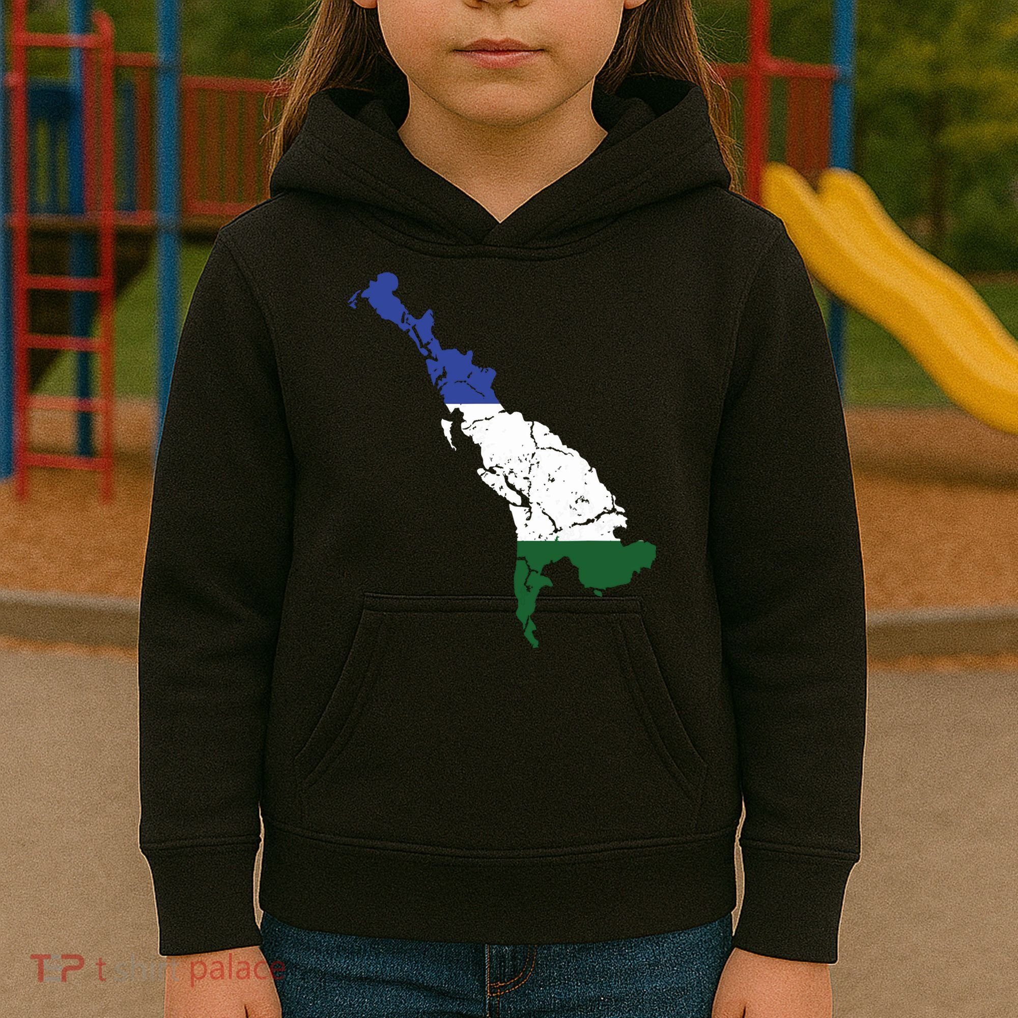 Cascadia Bioregion Map Flag Independence Distressed Kids Hoodie