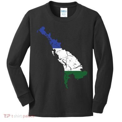 Cascadia Bioregion Map Flag Independence Distressed Kids Long Sleeve Shirt