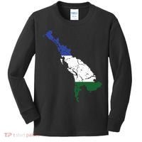 Cascadia Bioregion Map Flag Independence Distressed Kids Long Sleeve Shirt thumb 0