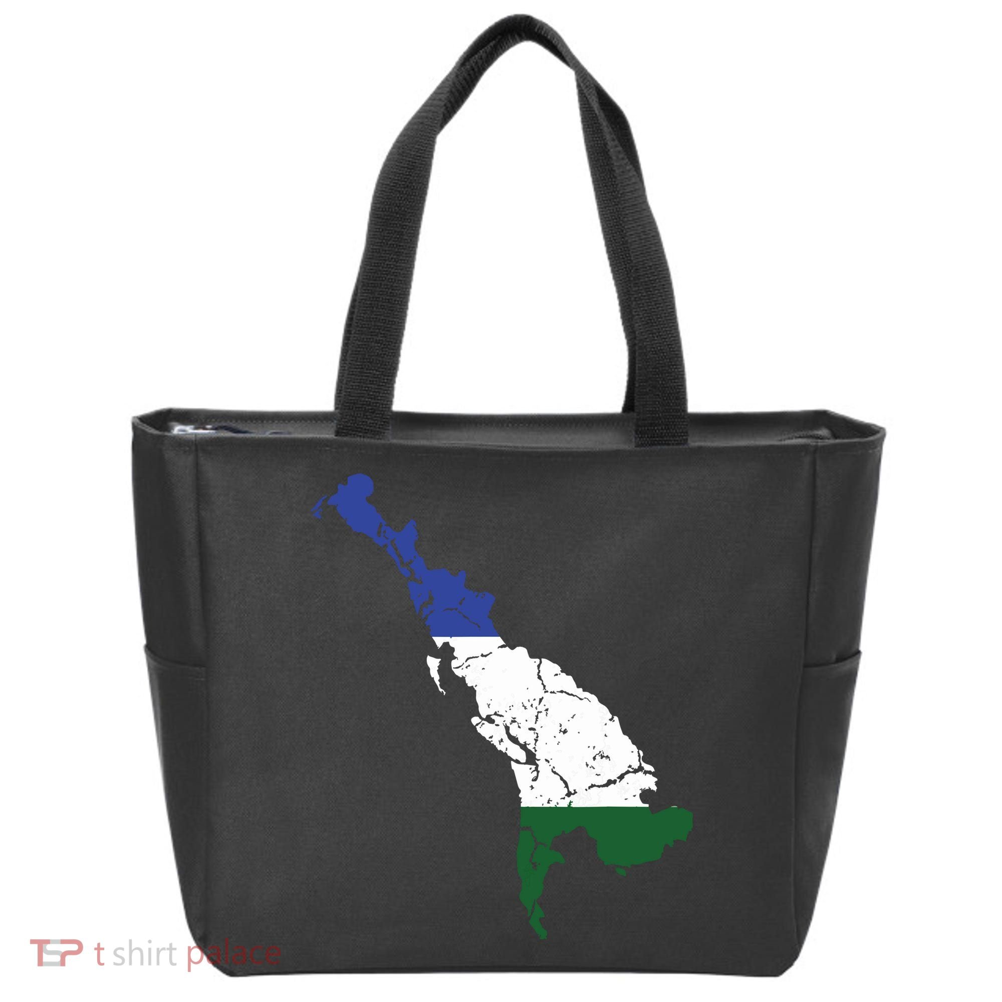 Cascadia Bioregion Map Flag Independence Distressed Tote Bag