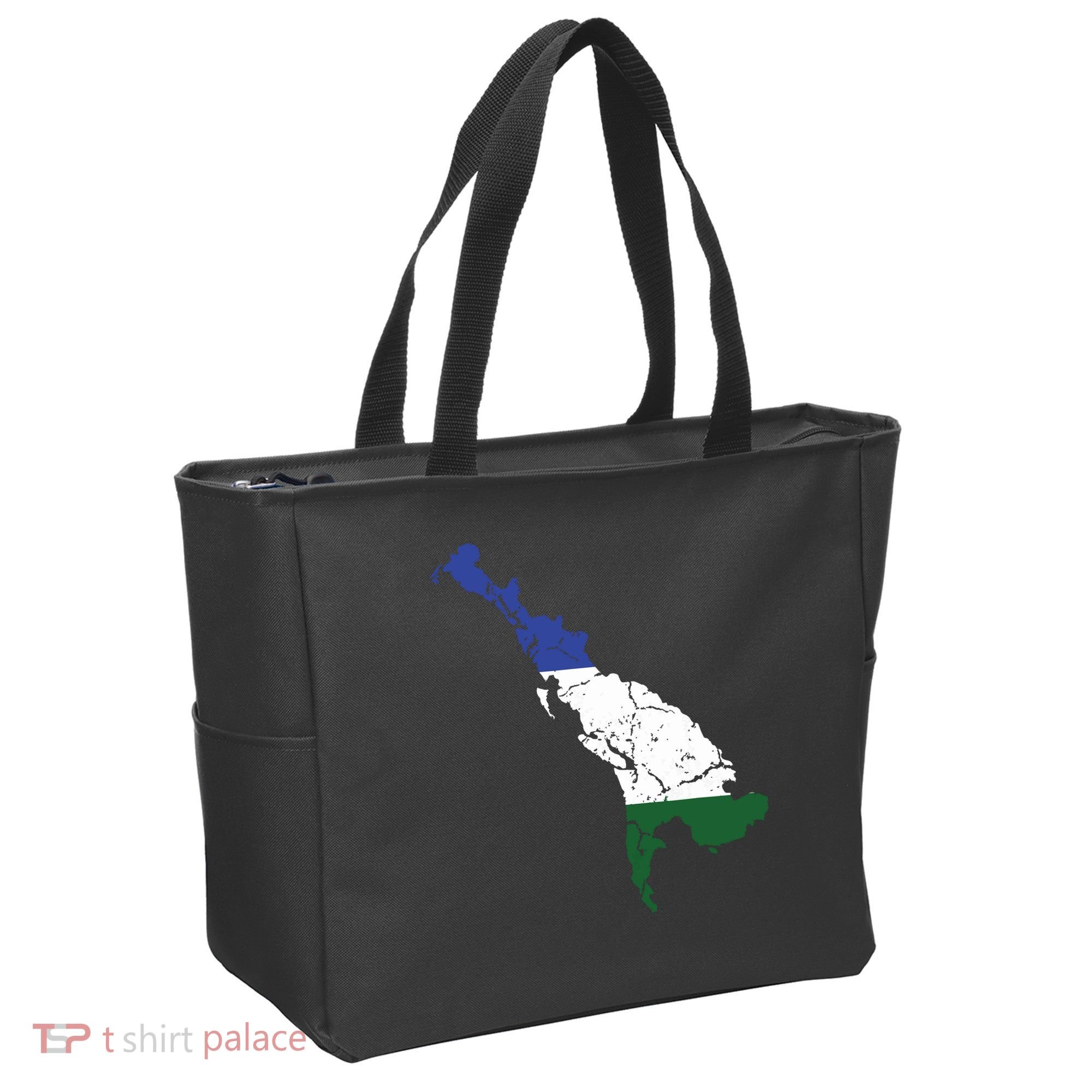 Cascadia Bioregion Map Flag Independence Distressed Tote Bag