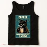 Coffee Because Murder Is Wrong Tank Top thumb 2