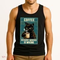Coffee Because Murder Is Wrong Tank Top thumb 3