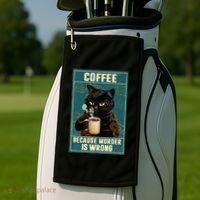 Coffee Because Murder Is Wrong Golf Towel thumb 2