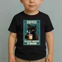 Coffee Because Murder Is Wrong Toddler T-Shirt thumb 2