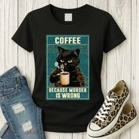Coffee Because Murder Is Wrong Women's T-Shirt thumb 3