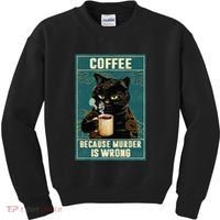 Coffee Because Murder Is Wrong Kids Sweatshirt thumb 0