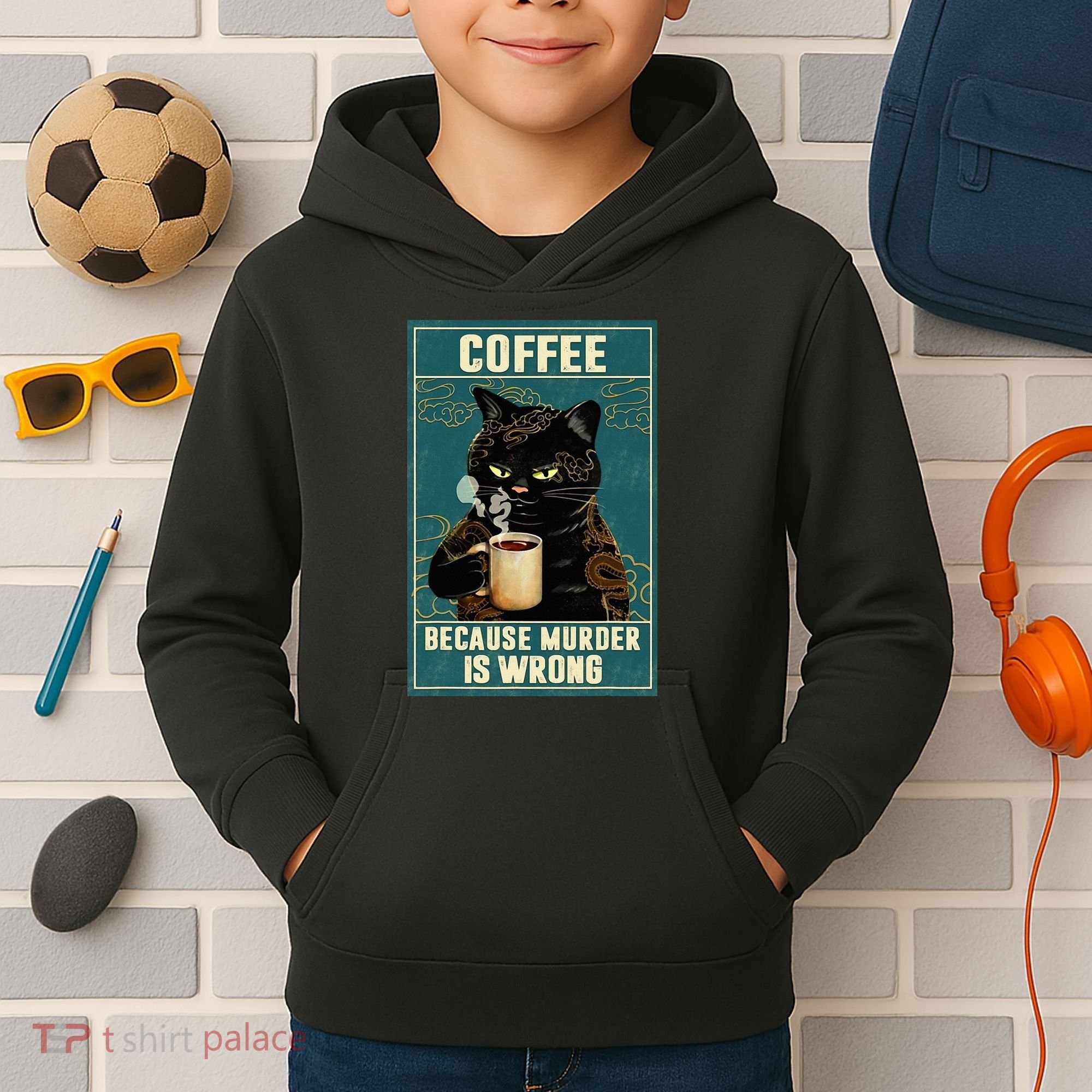 Coffee Because Murder Is Wrong Kids Hoodie