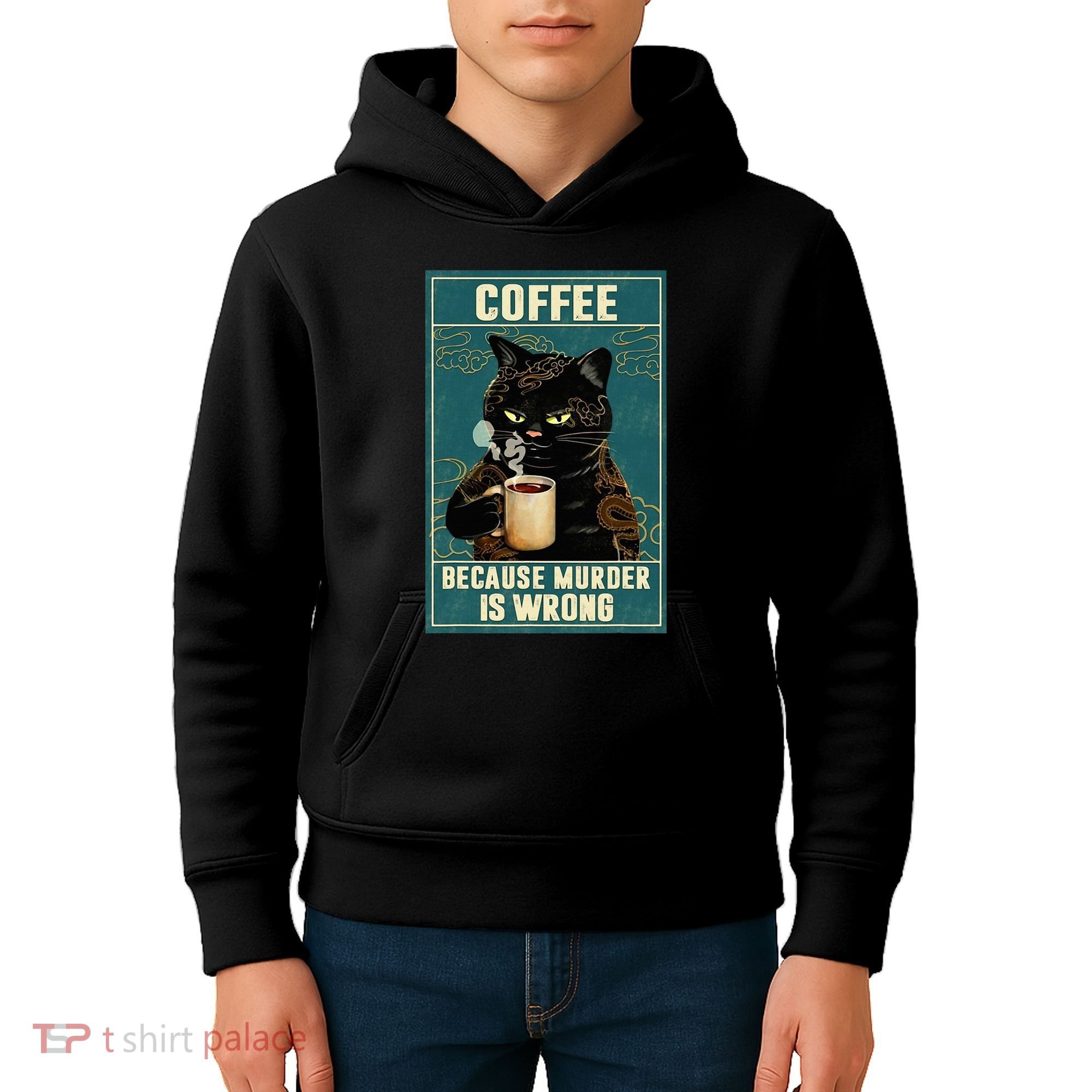 Coffee Because Murder Is Wrong Kids Hoodie