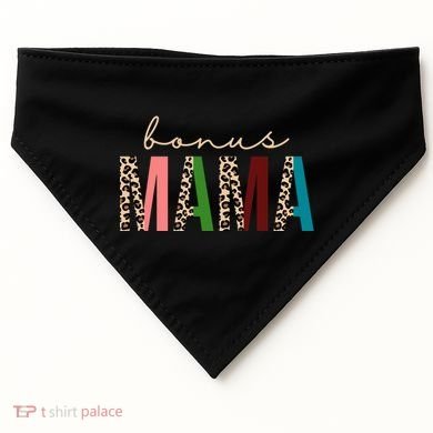 Cute Bonus Mama Leopard Pattern USA-Made Doggie Bandana