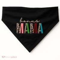 Cute Bonus Mama Leopard Pattern USA-Made Doggie Bandana thumb 0