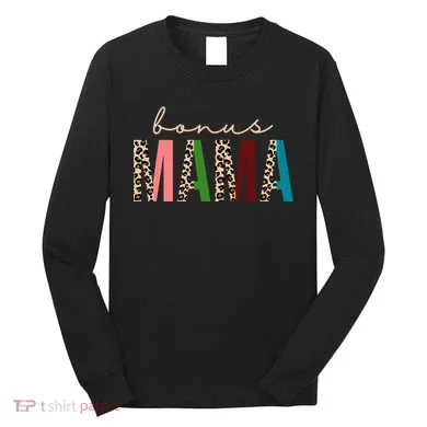 Cute Bonus Mama Leopard Pattern Long Sleeve Shirt