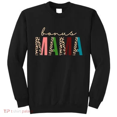 Cute Bonus Mama Leopard Pattern Sweatshirt