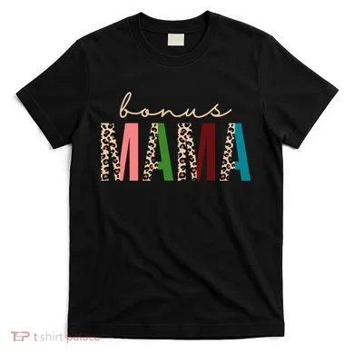 Cute Bonus Mama Leopard Pattern T-Shirt